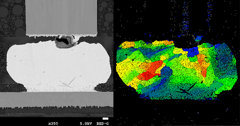 SEM/EBSDによるはんだ断面の残留応力調査